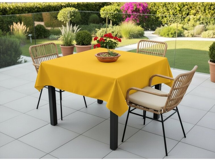 Venkovní čtvercový ubrus TERRA color 40 mustard/hořčicová, různé rozměry Mybesthome