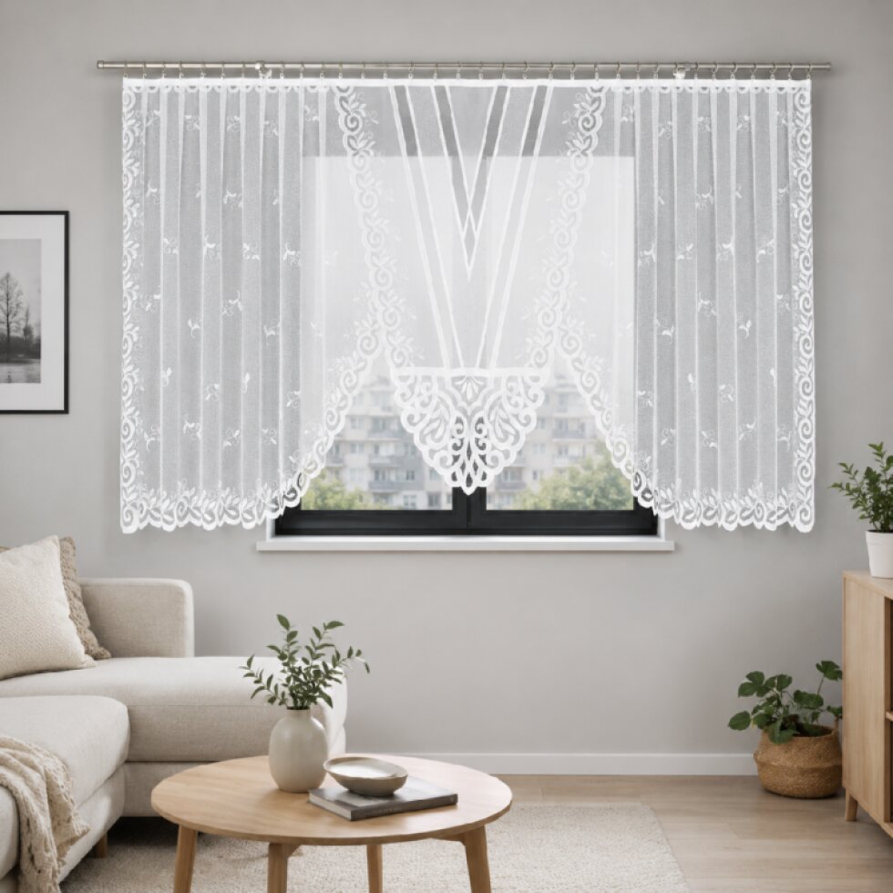 Dekorační oblouková krátká záclona na žabky ROZALIA 450x160 cm MyBestHome