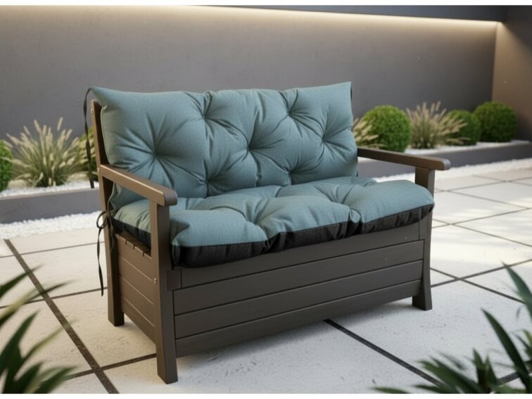 Prošívané sezení ELIAS 550 color 26 TYRKYSOVÁ různé rozměry, polstr na zahradní lavici - sedák s opěrkou, Mybesthome