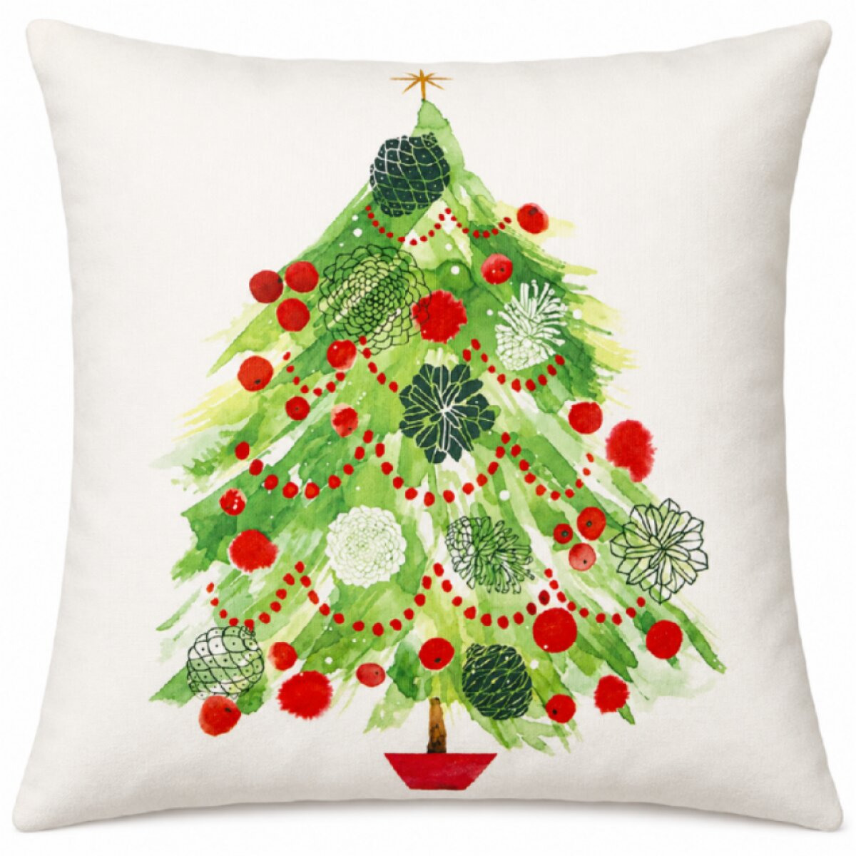 Vánoční povlak na polštář VELVET HOLLY 40x40 cm mikrovlákno motiv B