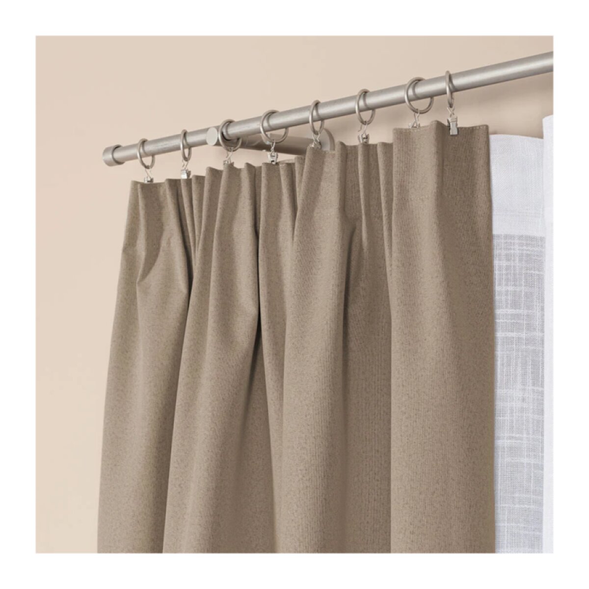 100% zatemňující závěs 140×250 cm SUPER BLACKOUT béžový 005 s řasící páskou