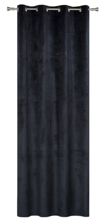 Dekorační závěs s kroužky VELVET 140x260 cm, černá (cena za 1 kus) MyBestHome