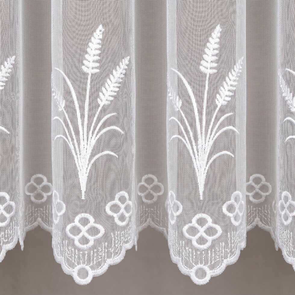 SET 2 KUSY - Dekorační vitrážová žakárová záclona POUR bílá 300x80 cm + 300x45 cm (cena za 2 kusy) MyBestHome