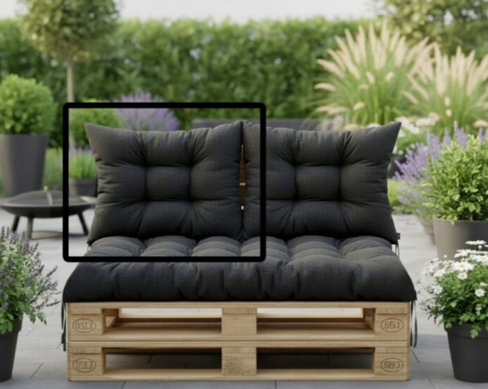 Paletová prošívaná opěrka ANGELO 60x40 cm, color 01 černá MyBestHome