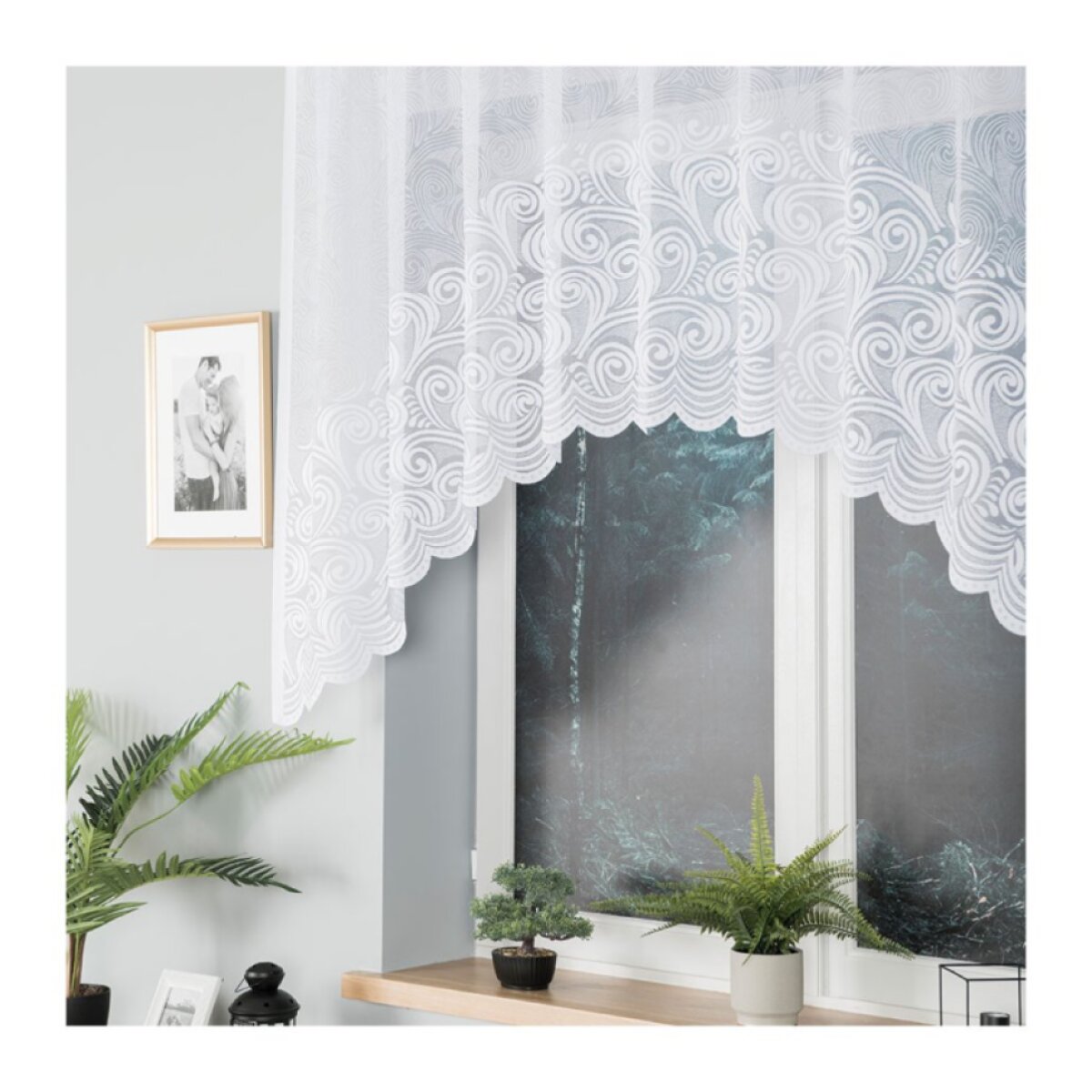 Dekorační oblouková krátká záclona na žabky KINGA 160 bílá 300x160 cm MyBestHome