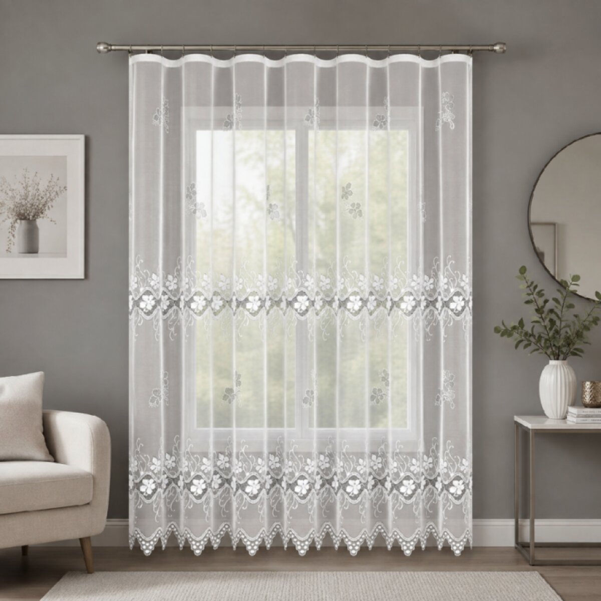 Dekorační žakárová záclona s řasící páskou LINETTE 250 bílá 200x250 cm MyBestHome