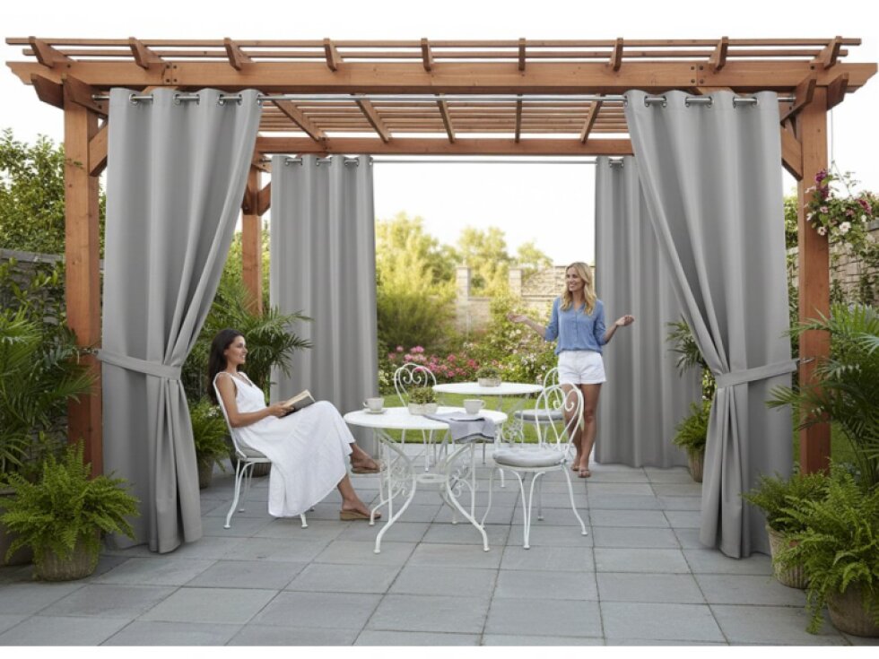 Venkovní zahradní závěs s kroužky MONTANA color 03 světle šedá, různé rozměry MyBestHome