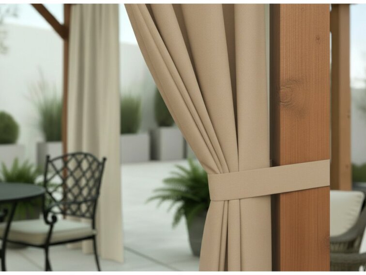 Venkovní zahradní závěs se zátěžovou šňůrou s tunýlkem JAMAICA color 21 béžová, 155x220 cm MyBestHome