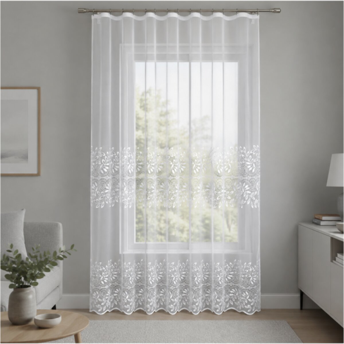 Dekorační žakárová záclona s řasící páskou ANKA 250 bílá 200x250 cm MyBestHome