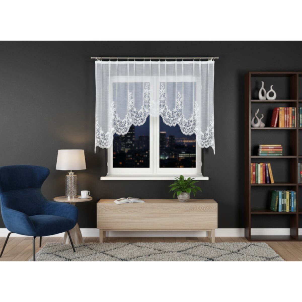 Dekorační oblouková krátká záclona na žabky BERENIKA 330x120 cm MyBestHome