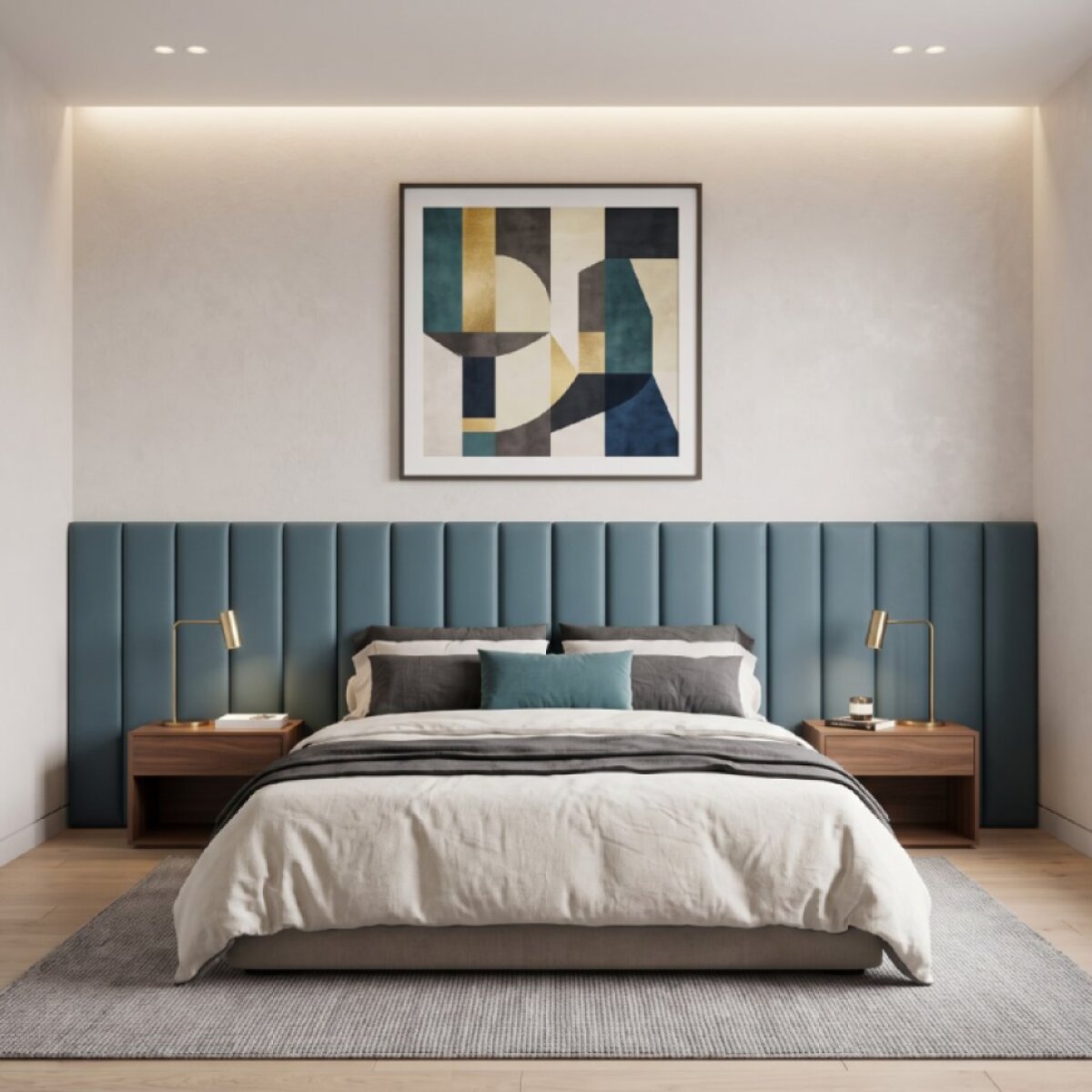 Čalouněný nástěnný panel různé rozměry x šířka 20 cm mořská zelená obdélník MyBestHome