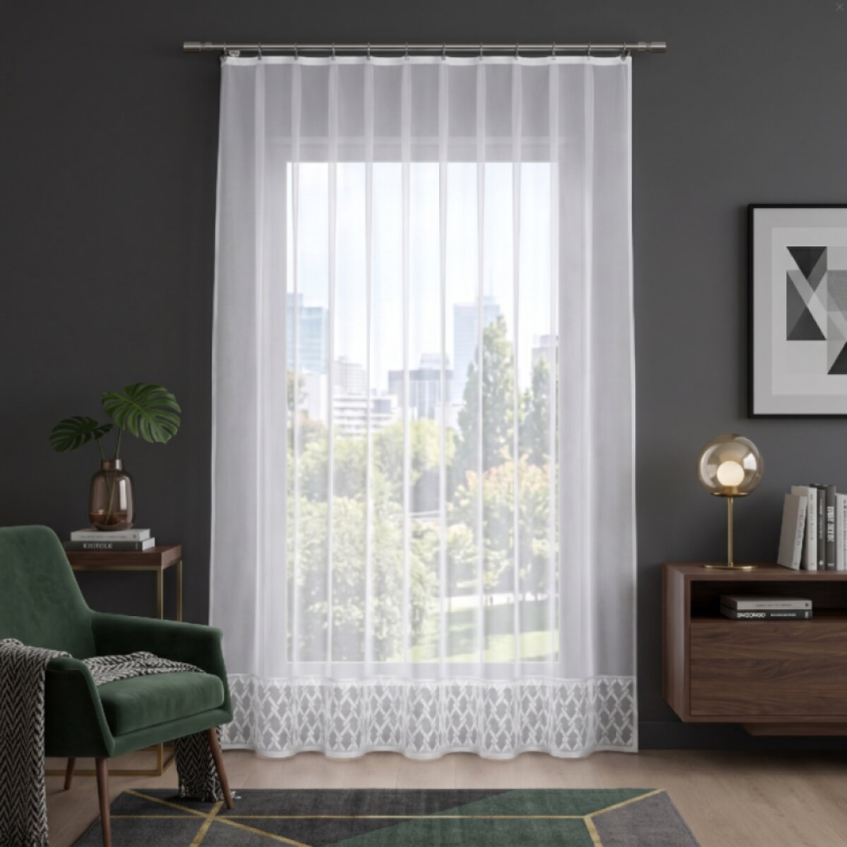 Dekorační žakárová záclona s řasící páskou DOUBLE 250 bílá 200x250 cm MyBestHome