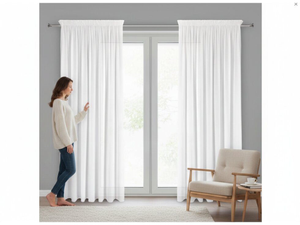 Dekorační dlouhá matná šifonová záclona s řasící páskou BETTY TAPE 140x270 cm bílá (cena za 1 kus) MyBestHome