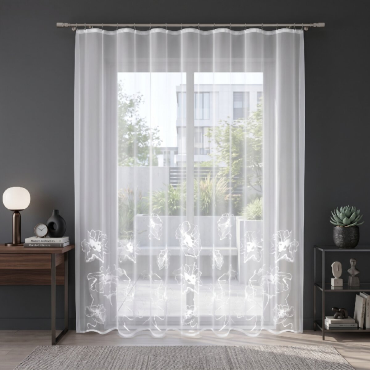 Dekorační žakárová záclona s řasící páskou LILIAN 250 bílá 200x250 cm MyBestHome
