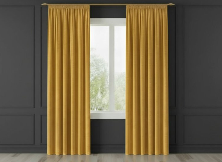 Dekorační závěs s řasící páskou VALMONT 140 cm x 250 nebo 260 cm color 009 mustard/hořčicová (cena za 1 kus) MyBestHome