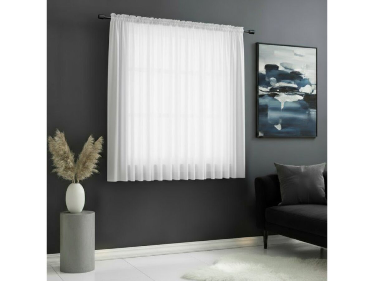Dekorační krátká voálová záclona s řasící páskou JULIA bílá 300x150 cm MyBestHome