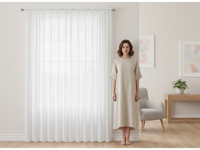 Dekorační voálová záclona s řasící páskou JULIA bílá 400x250 cm MyBestHome