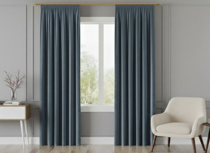 Dekorační závěs s řasící páskou VALMONT 140 cm x 250 nebo 260 cm color 063 modrá (cena za 1 kus) MyBestHome