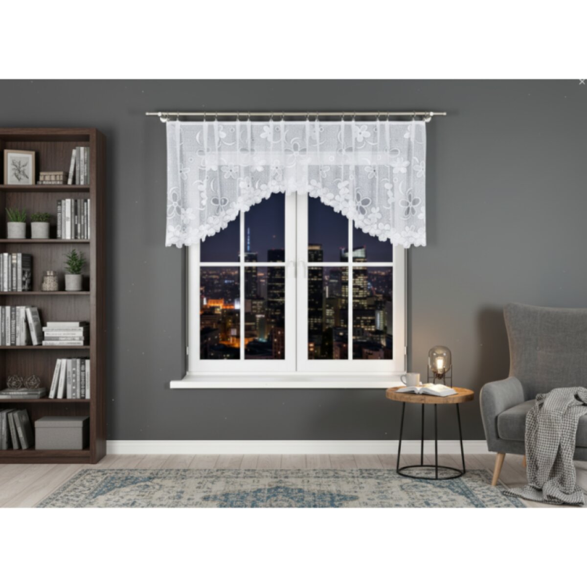 Dekorační oblouková krátká záclona na žabky RENATA 80 bílá 250x80 cm MyBestHome