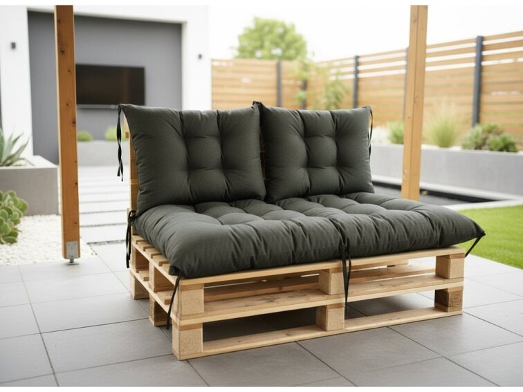 Paletové prošívané sezení MATTEO SET - sedák 120x80 cm, 2x opěrka 60x40 cm, antracit color 02A, Mybesthome