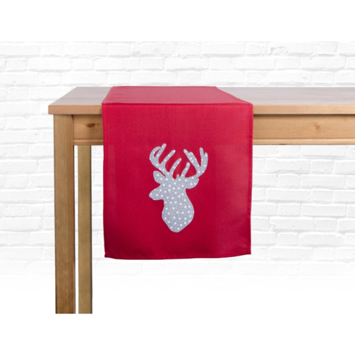 Vánoční běhoun na stůl CHRISTMAS DEER červená 35x175 cm