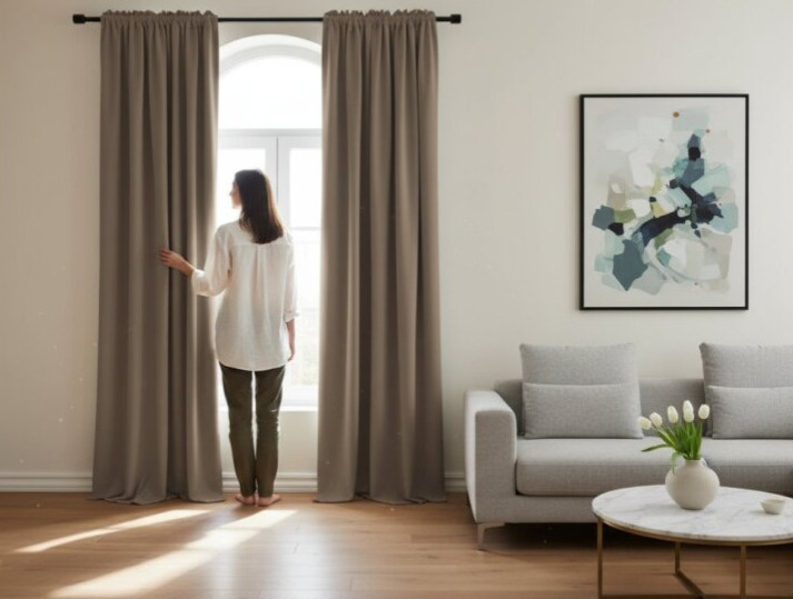 Zatemňovací závěs s řasící páskou "BLACKOUT" SHARY 135x270 cm, cappuccino, (cena za 1 kus) MyBestHome