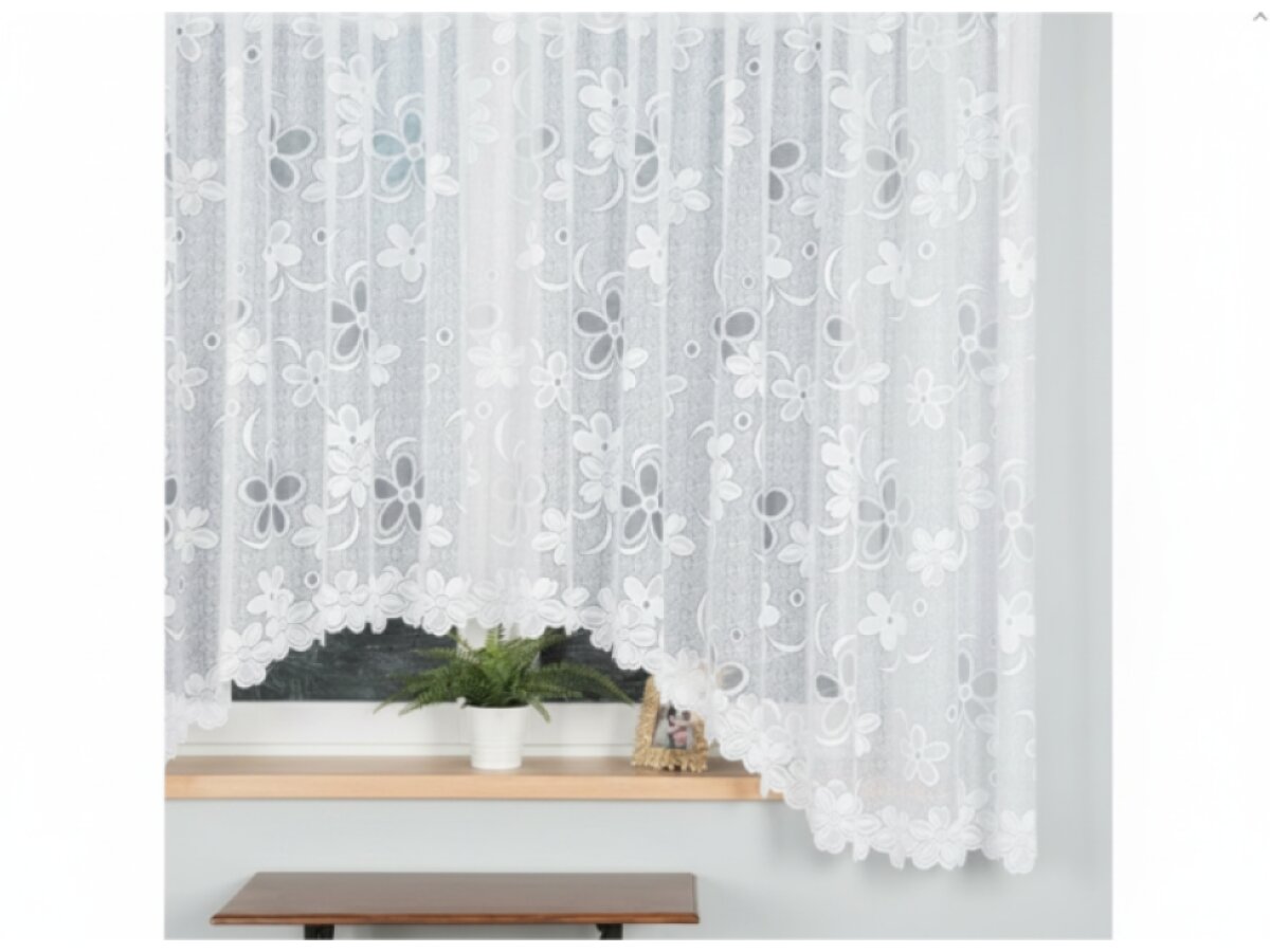 Dekorační oblouková dlouhá záclona na žabky RENATA 175 bílá 300x175 cm MyBestHome