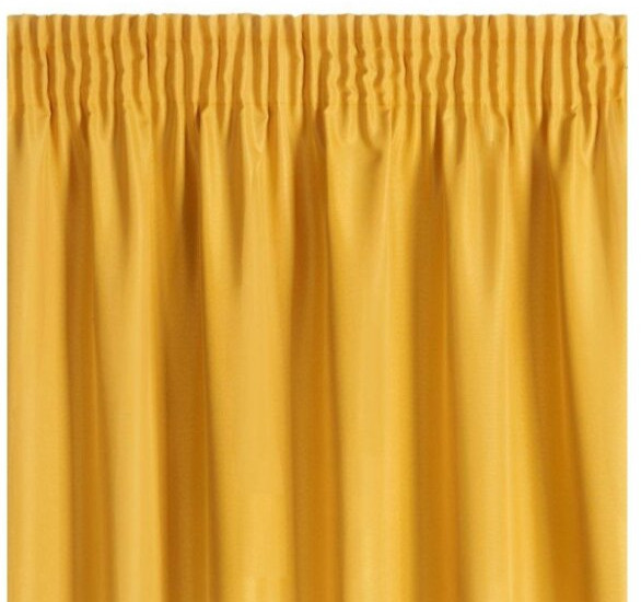 Dekorační krátký závěs s řasící páskou SAMARA mustard/hořčicová 140x175 cm (cena za 1 kus) MyBestHome