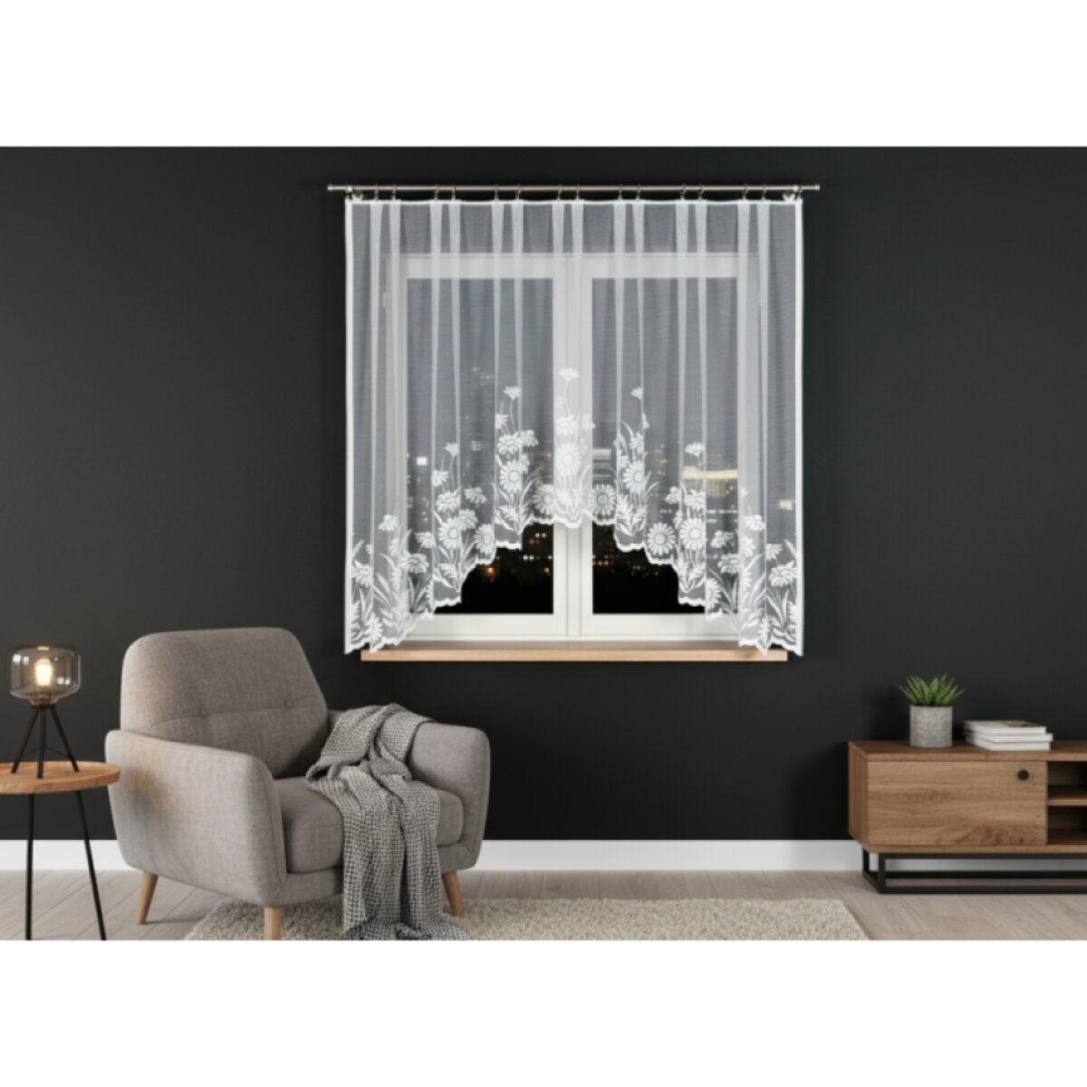 Dekorační oblouková krátká záclona na žabky ARALIA 300x160 cm MyBestHome