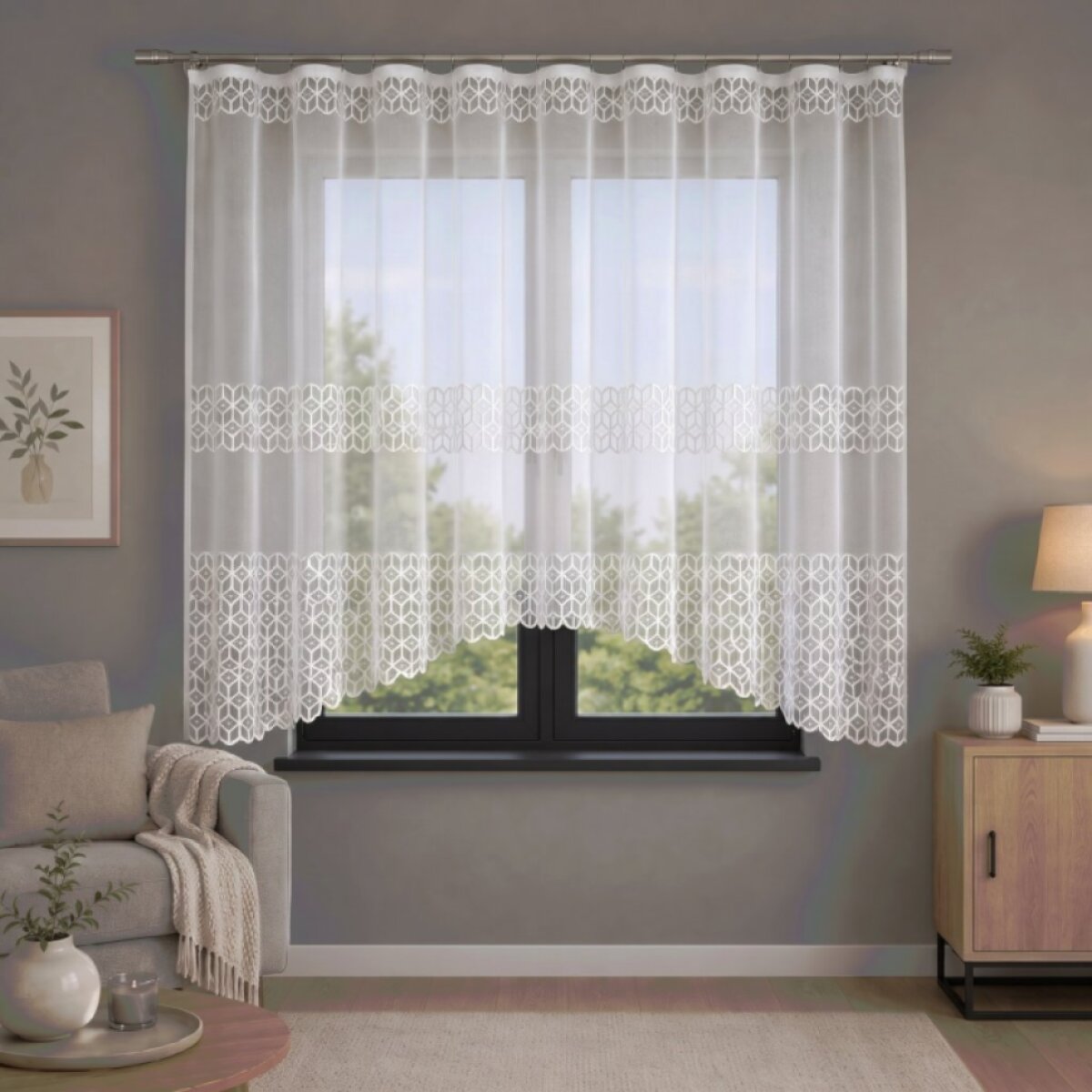 Dekorační žakárová záclona s řasící páskou EGONA 160 bílá 300x160 cm MyBestHome