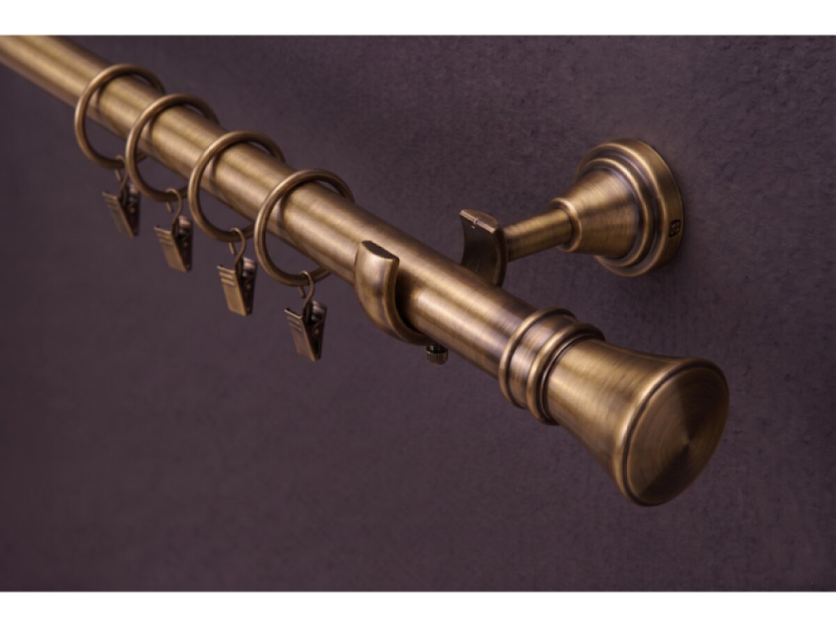 Kovová garnýž Ø 16 mm více rozměrů ROSARIO MONZA mosazný antik jednořadá Mybesthome