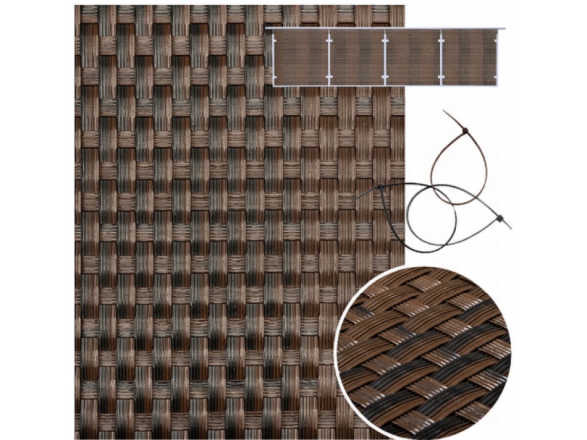 Balkonová ratanová zástěna s očky MALMO výška 90 cm, 100 cm, 110 cm - cena za 1 běžný metr mix hnědá MyBestHome