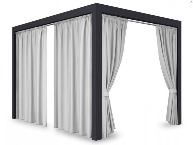 Venkovní zahradní závěs s tunýlkem BOGOTA světle šedá 01 různé rozměry MyBestHome