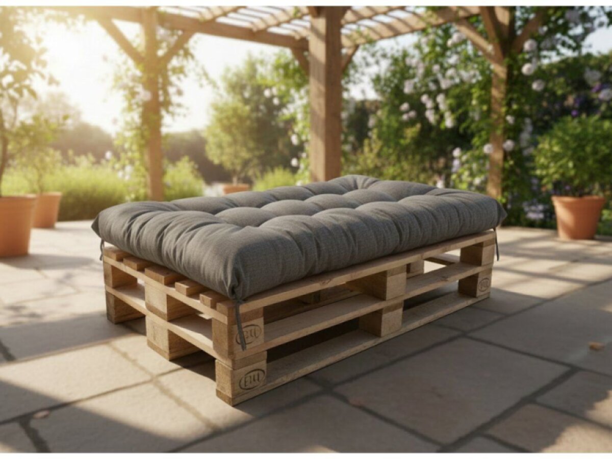 Paletový prošívaný sedák MARIO 120x60 cm nebo 120x50 cm, šedá color 23, Mybesthome