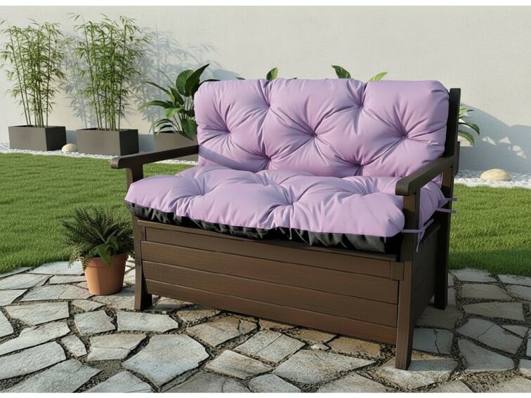 Prošívané sezení JONAS color 30 LILA různé rozměry, polstr na zahradní lavici - sedák s opěrkou, Mybesthome