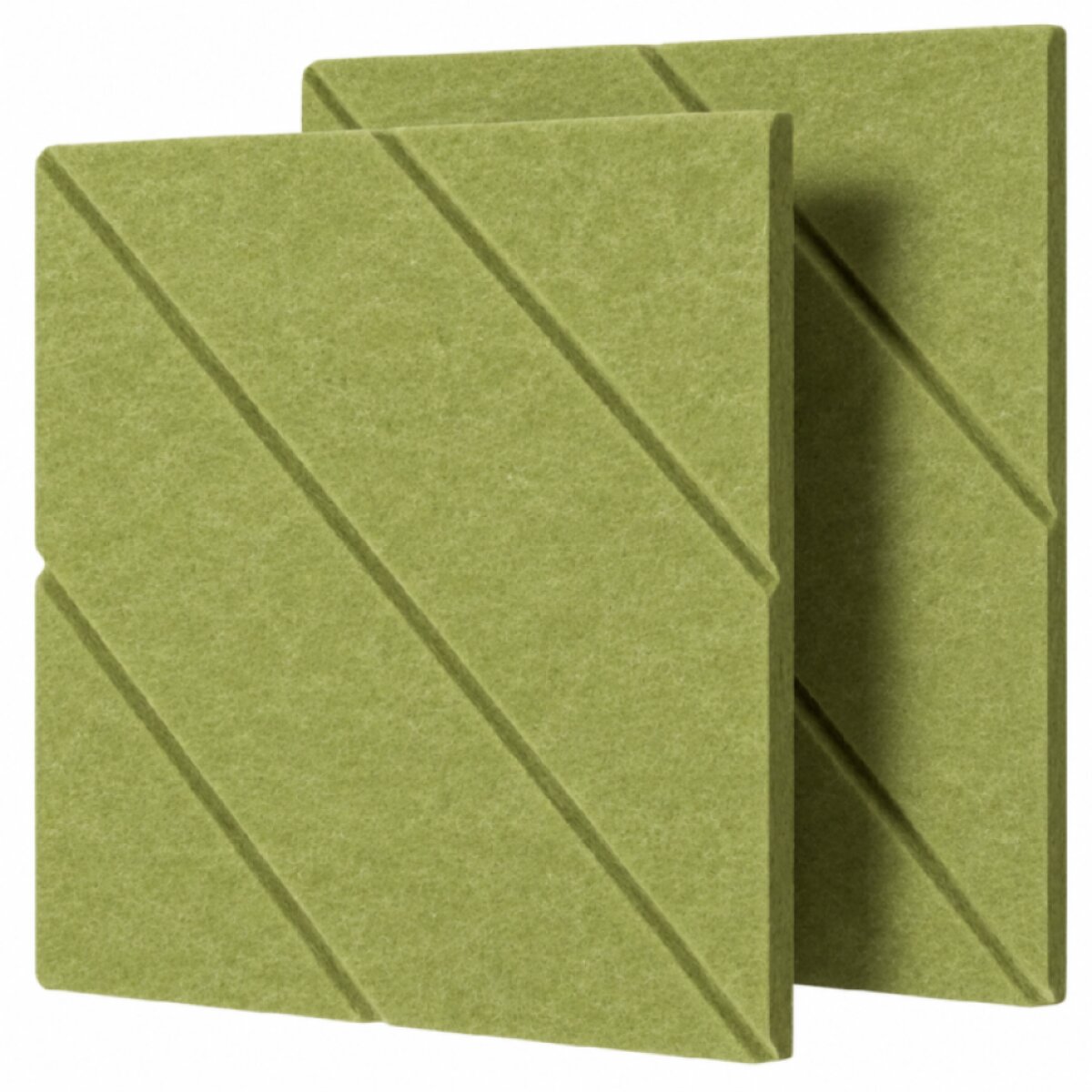 Dekorativní filcový nástěnný panel CROSS DESIGN zelená 40x40 cm čtverec - Cena za 2 kusy v balení