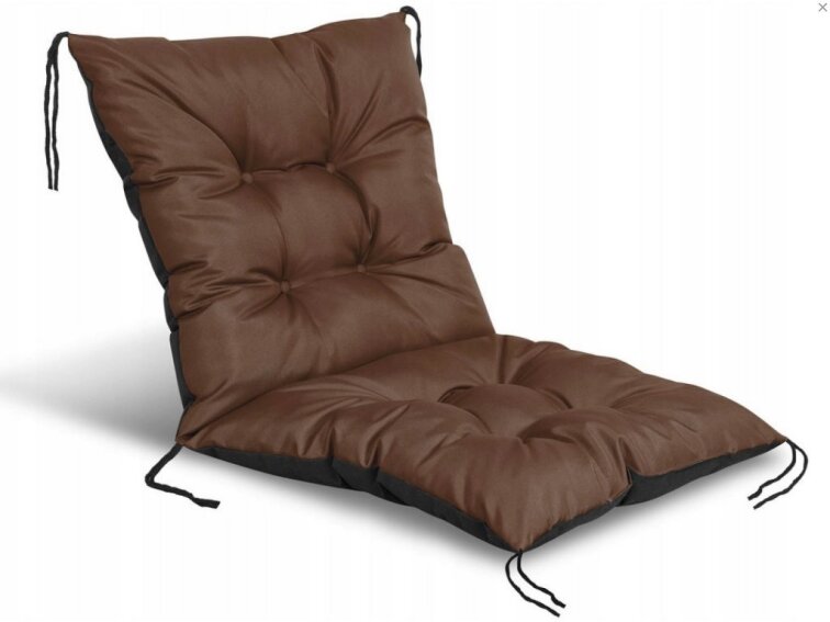 Zahradní prošívaný podsedák na židli s opěrkou OSCAR 50x50x50 cm color 22 hnědá Mybesthome