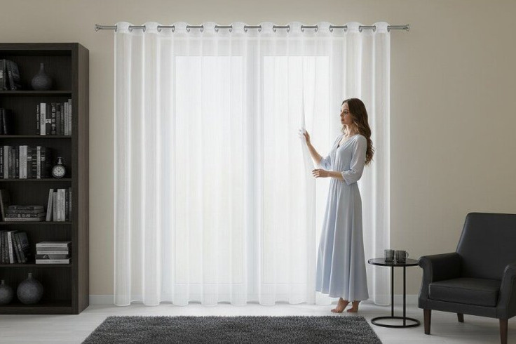 Dekorační dlouhá záclona s kroužky s leskem SHINE 400x250 cm bílá MyBestHome