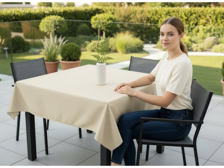 Venkovní čtvercový ubrus TERRA color 16 smetanová, různé rozměry Mybesthome