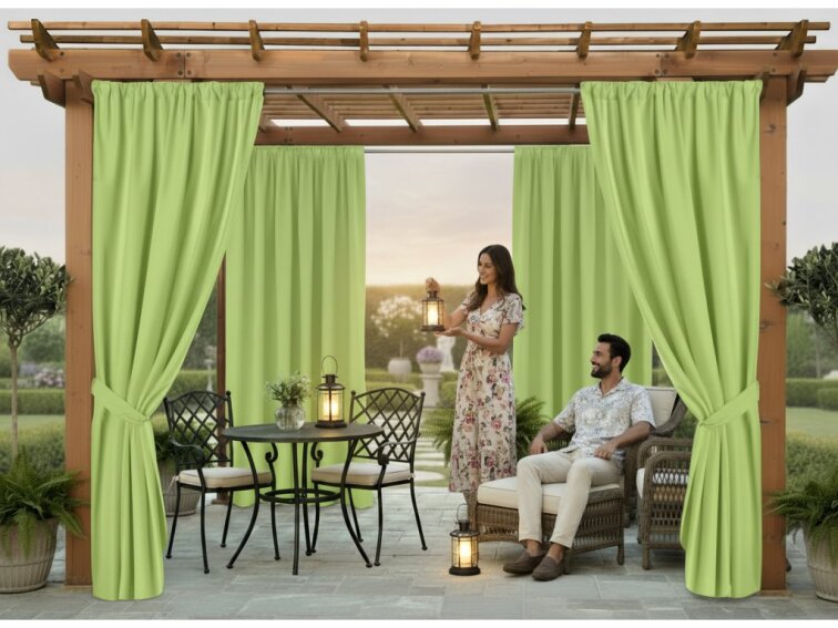 Venkovní zahradní závěs s tunýlkem JAMAICA color 20 pistáciová, různé rozměry MyBestHome