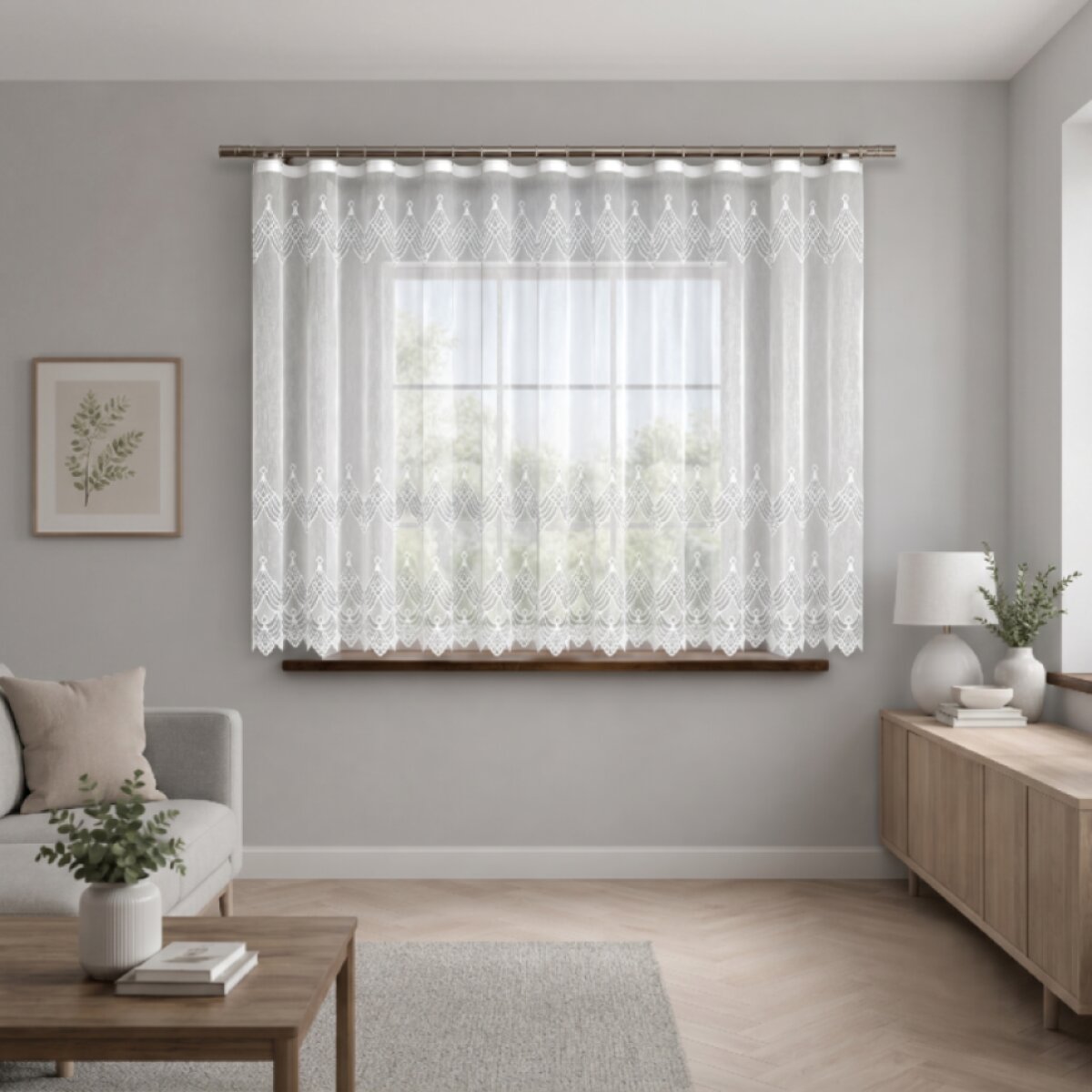 Dekorační žakárová záclona s řasící páskou AKRAM 160 bílá 300x160 cm MyBestHome