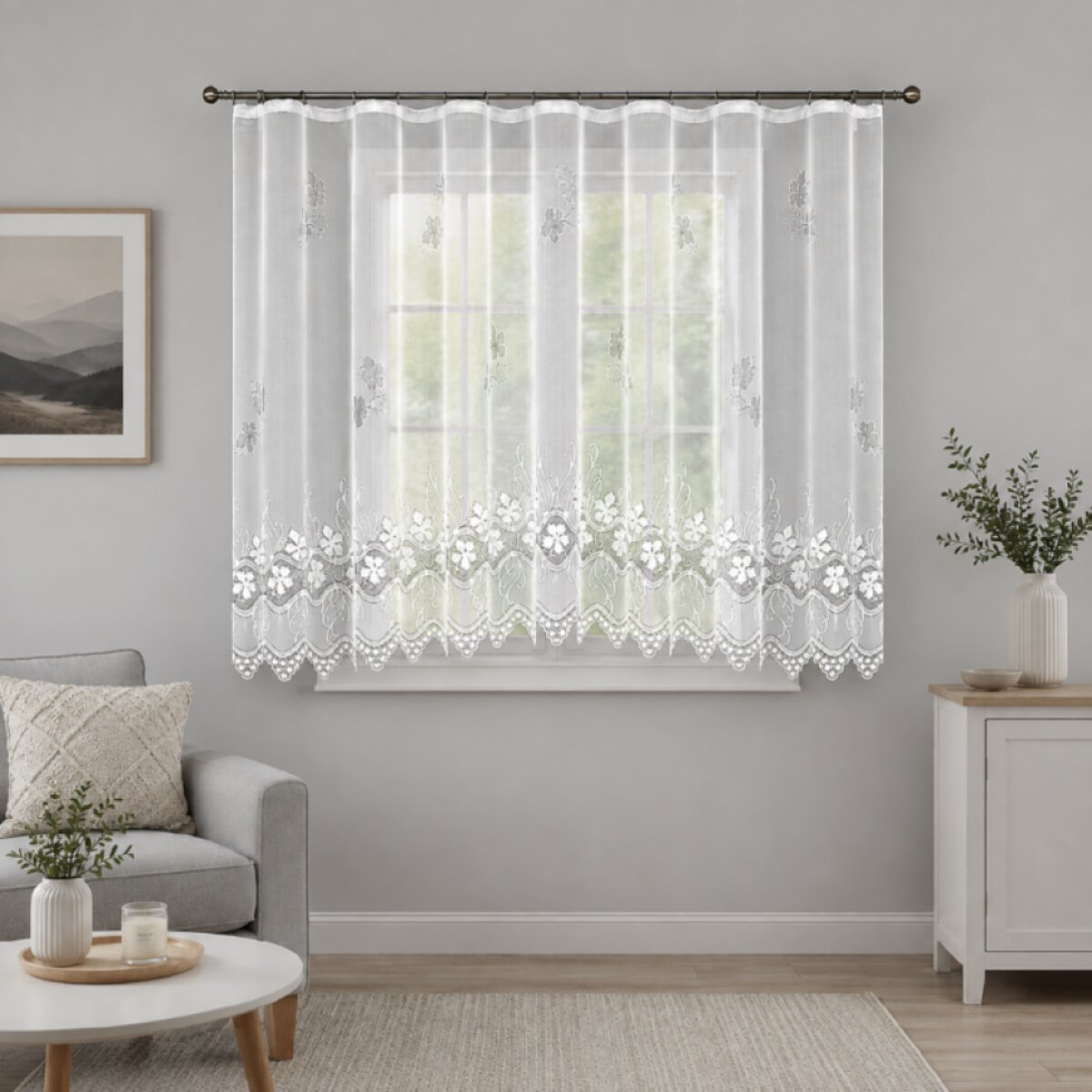 Dekorační žakárová záclona s řasící páskou JOANA 160 bílá 400x160 cm MyBestHome