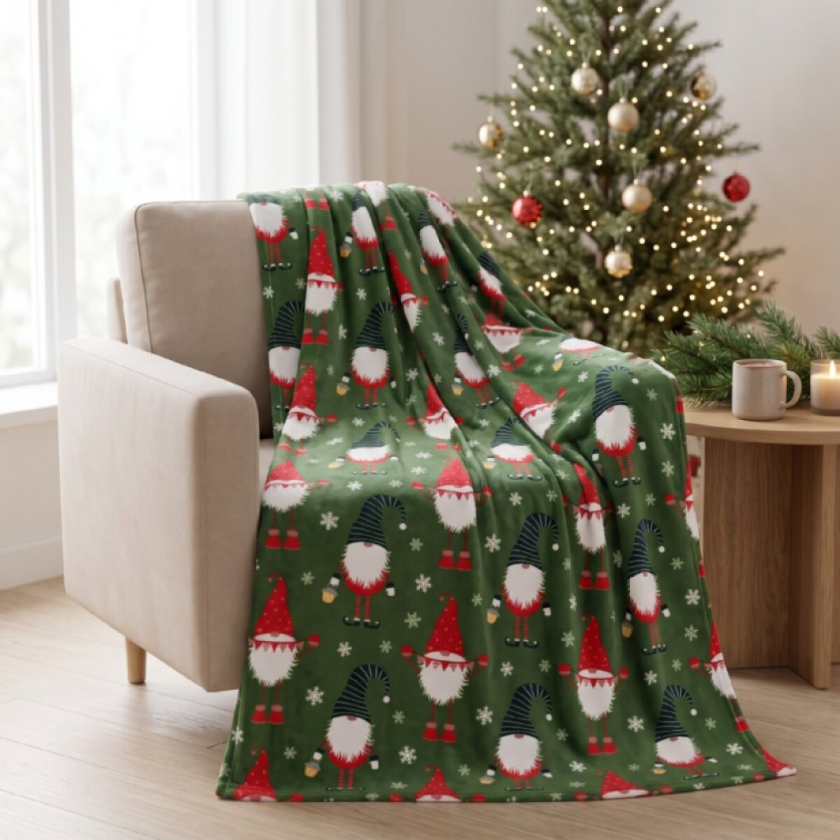 Vánoční deka z mikrovlákna MAGICAL CHRISTMAS zelená 150x200 cm