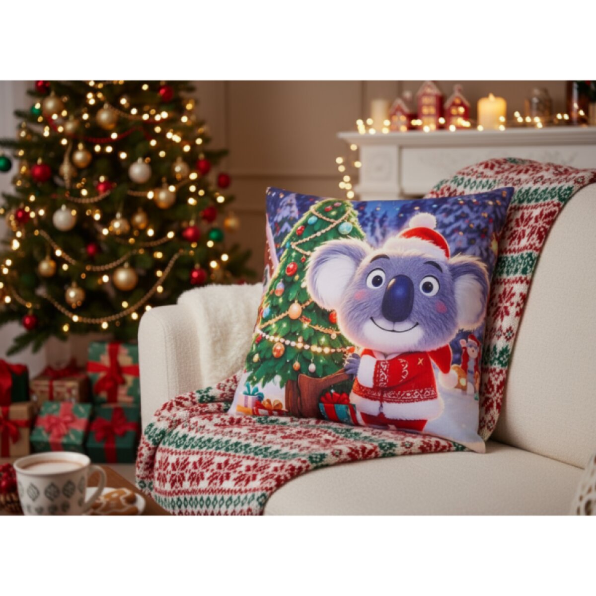 Vánoční povlak na polštář CHRISTMAS KOALA 40x40 cm