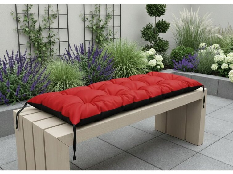 Prošívané sezení na lavici WILSON color 10 červená různé rozměry, polstr na zahradní lavici - sedák Mybesthome