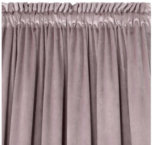 Dekorační VELVET závěs s řasící páskou ESTER 140x270 cm pudrová růžová (cena za 1 kus) MyBestHome