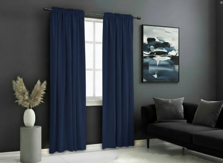 Zatemňovací závěs s řasící páskou "BLACKOUT" VIGO 135x250 cm, modrá, (cena za 1 kus) MyBestHome