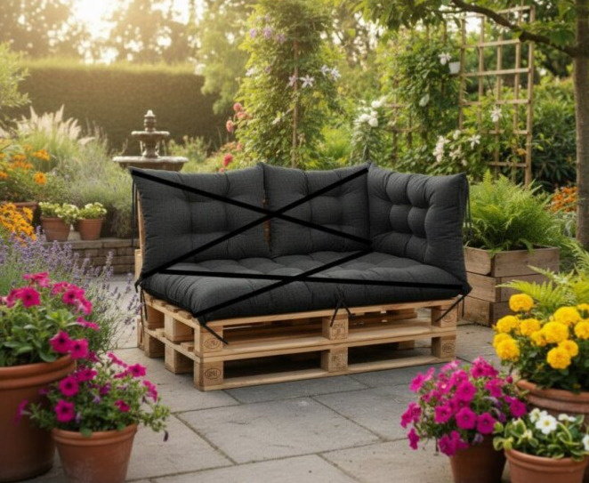 Paletová boční opěrka STEFANO 80x40 cm color 01 černá MyBestHome