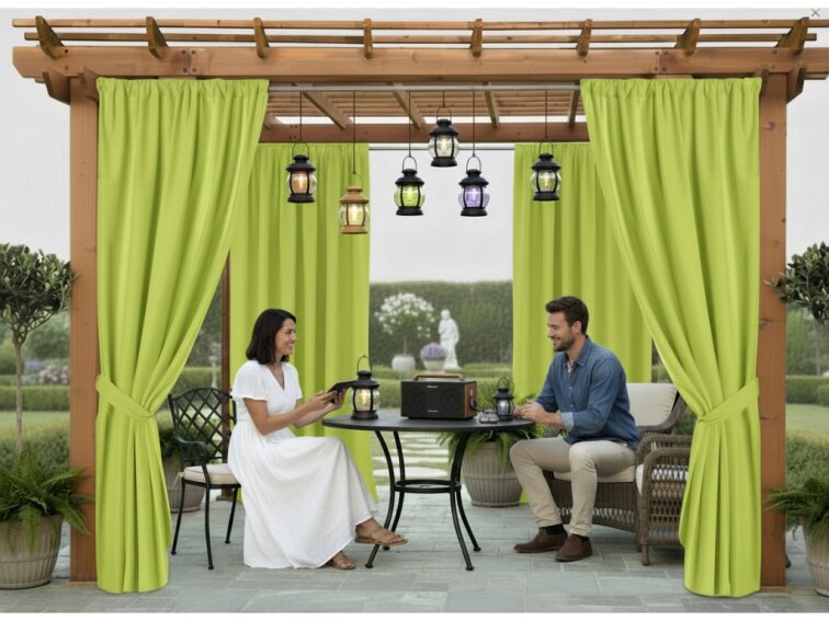 Venkovní zahradní závěs s tunýlkem JAMAICA color 32 olivová, různé rozměry MyBestHome