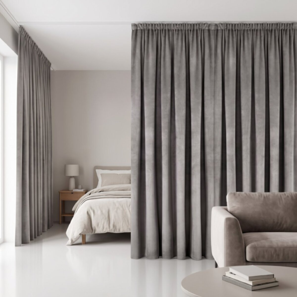 Dekorační závěs s řasící páskou PIERRE CARDIN 300 šedá 140x300 cm (cena za 1 kus) MyBestHome